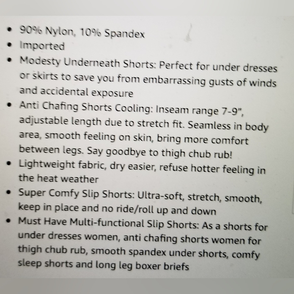 NWT WOMENS SLIP SHORTS BOYSHORT PANTIES ANTI CHAFING SPANDEX SHORTS FOR UNDER - Picture 7 of 9